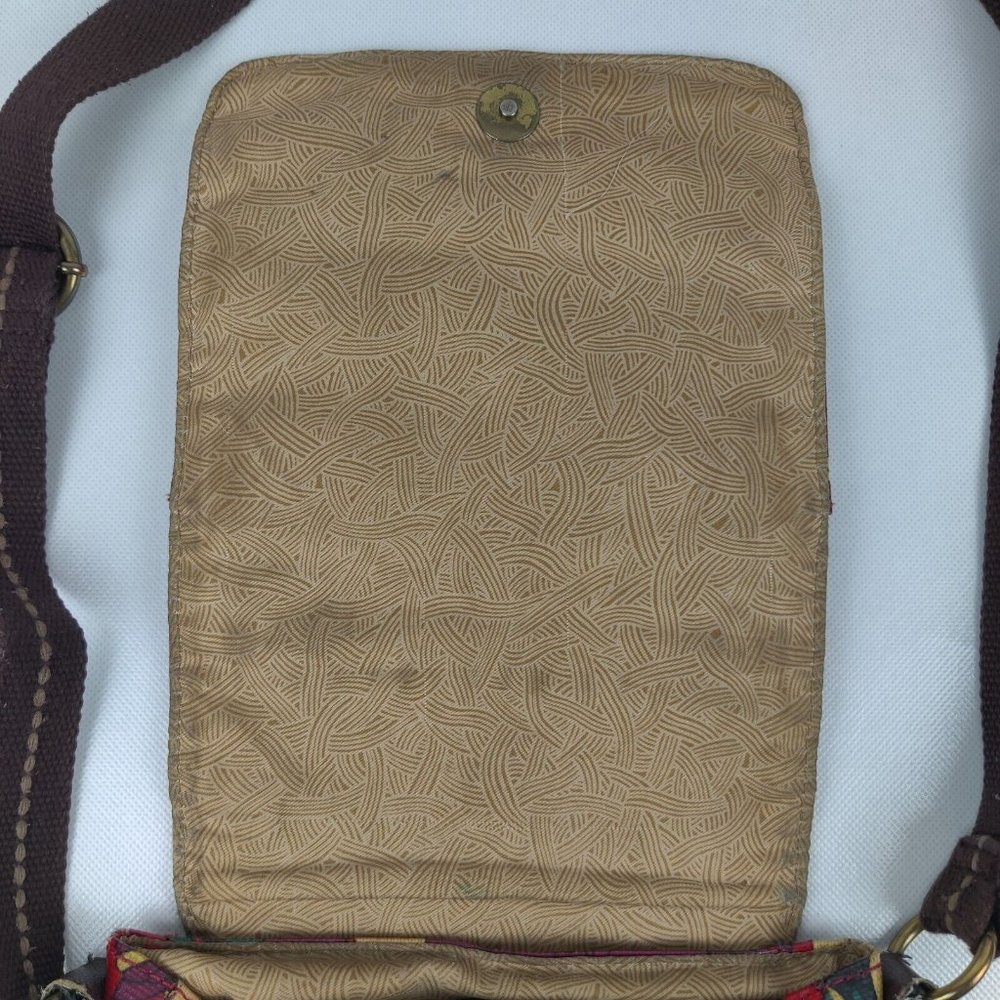 Sakroots Artist Circle Small Crossbody Messenger Purse Coated Canvas Floral Boho - Picture 7 of 11